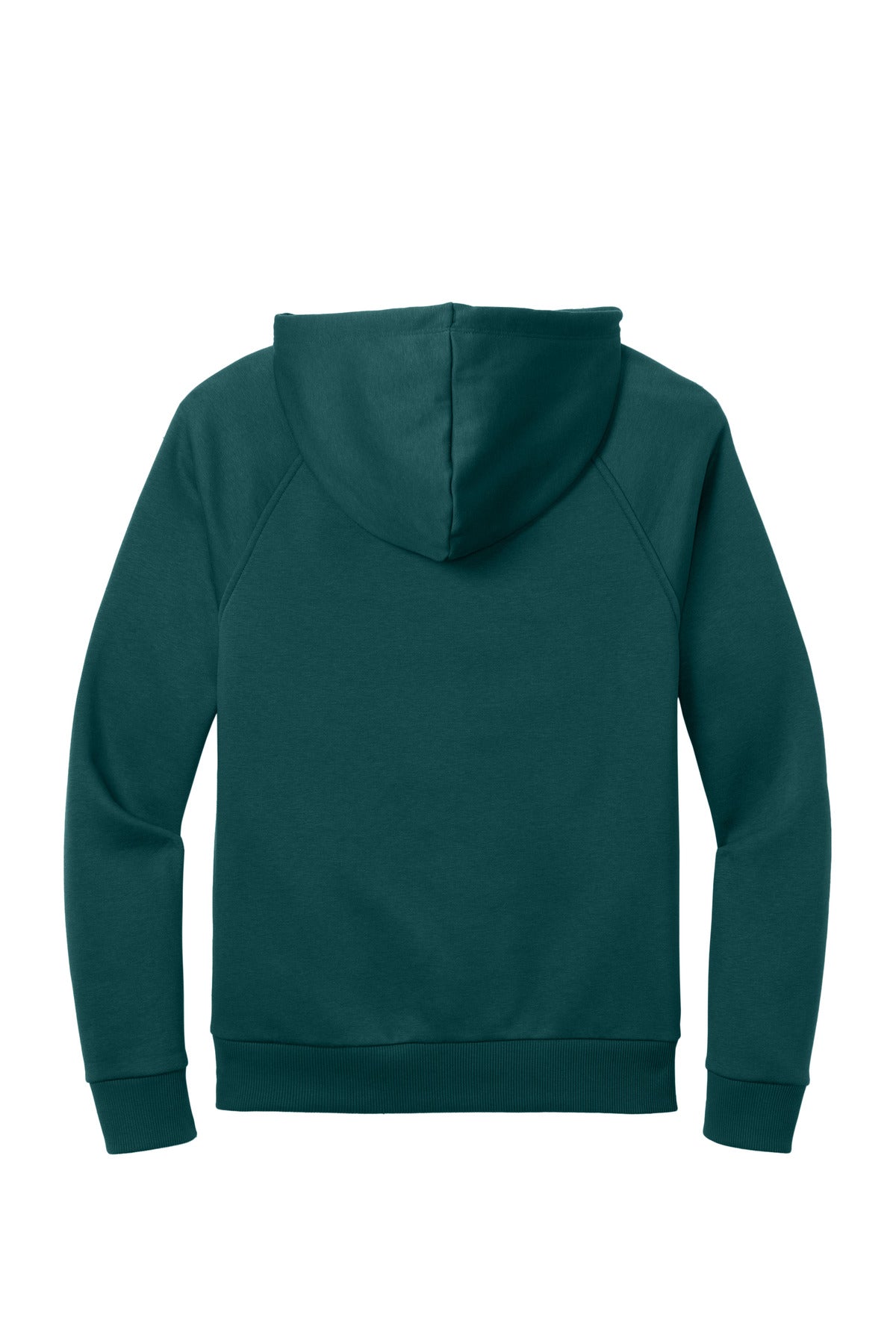 Rear View of DpSeaGreen Allmade Unisex Organic CVC Fleece Pullover Hoodie AL5000