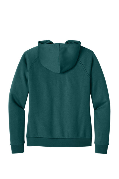 Rear View of DpSeaGreen Allmade Women's Organic CVC Fleece Full-Zip Hoodie AL5003