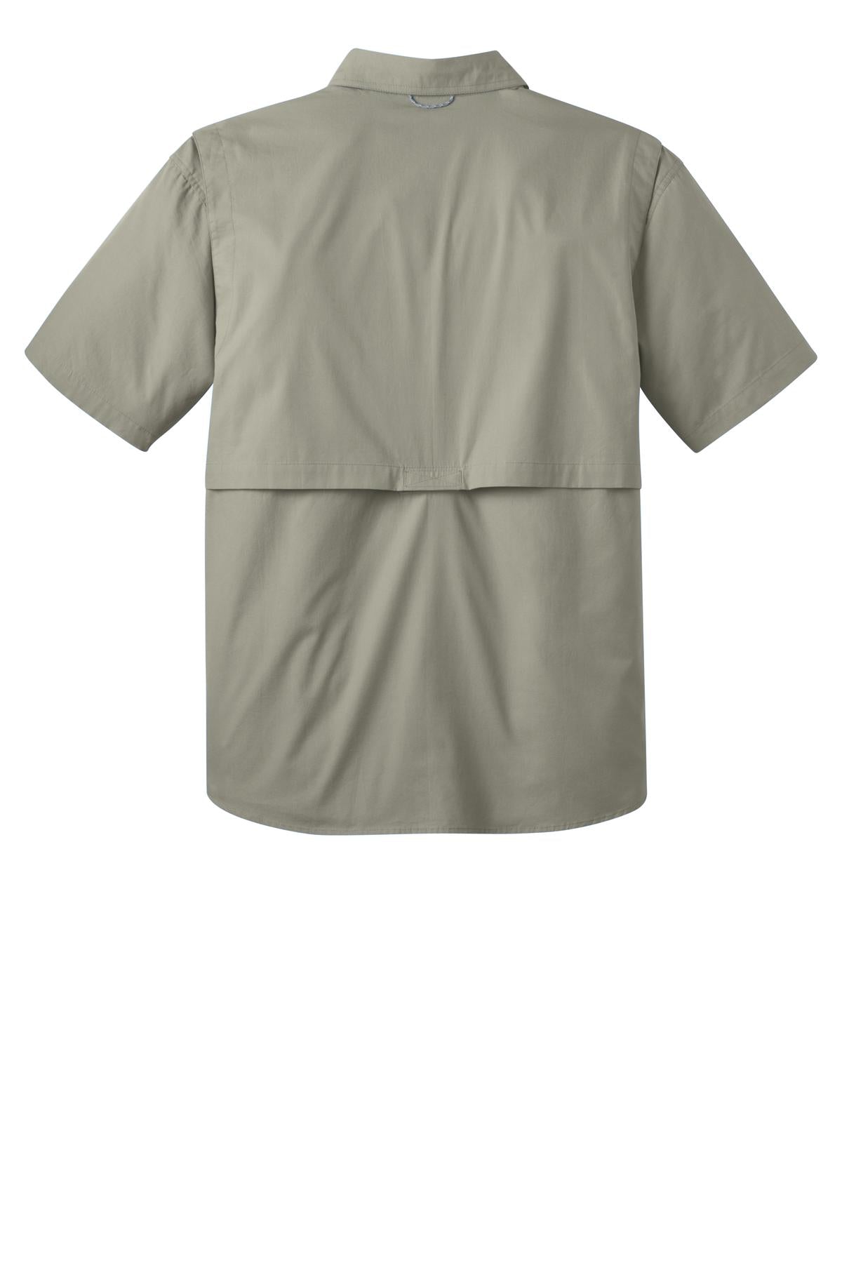 Rear View of Driftwood Eddie Bauer - Short Sleeve Fishing Shirt. EB608