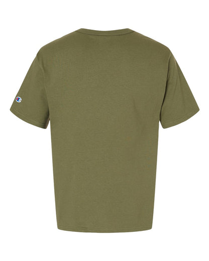 Rear View of Fresh Olive Heritage Jersey T-Shirt - T105
