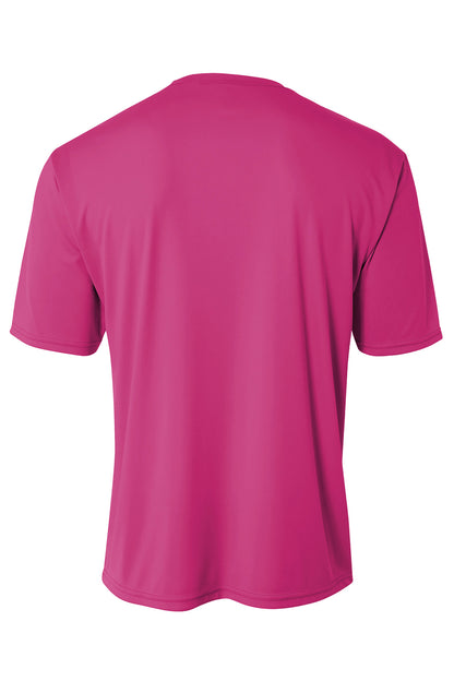 Rear View of Fuchsia A4 Cooling Performance Short Sleeve Tee A4N3142