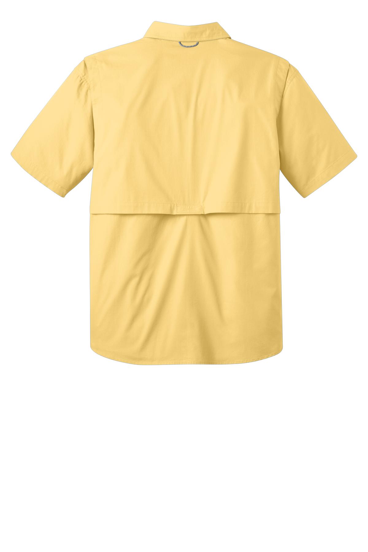 Rear View of Goldenrod Yllw Eddie Bauer - Short Sleeve Fishing Shirt. EB608