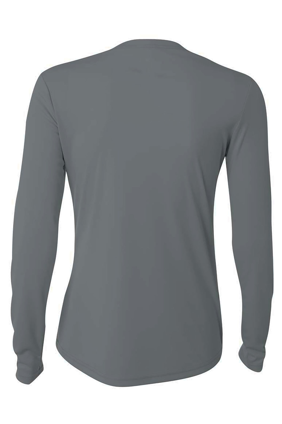 Rear View of Graphite A4 Women's Cooling Performance Long Sleeve Tee A4NW3002