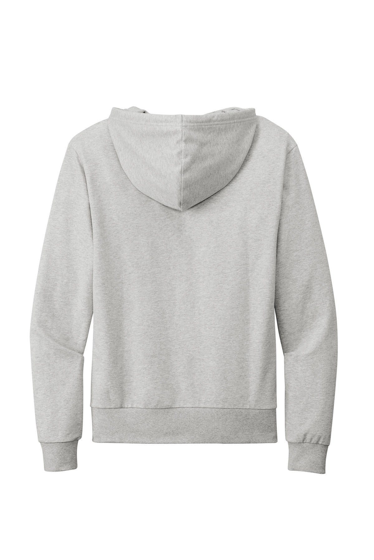 Rear View of GrntGryHtr Allmade Unisex Organic French Terry Full-Zip Hoodie AL4002