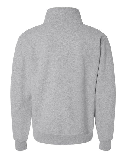 Rear View of Light Steel Powerblend® Quarter-Zip Pullover - S450
