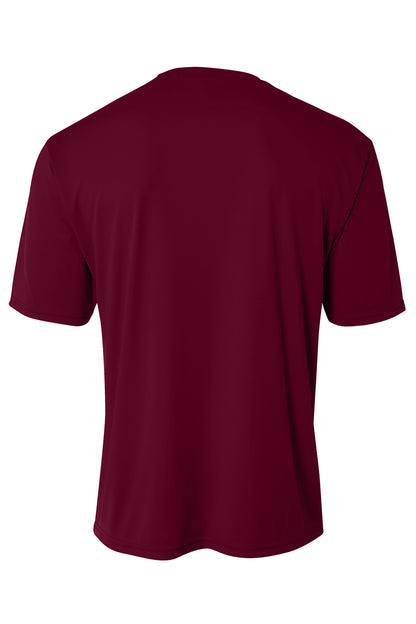 Rear View of Maroon A4 Cooling Performance Short Sleeve Tee A4N3142