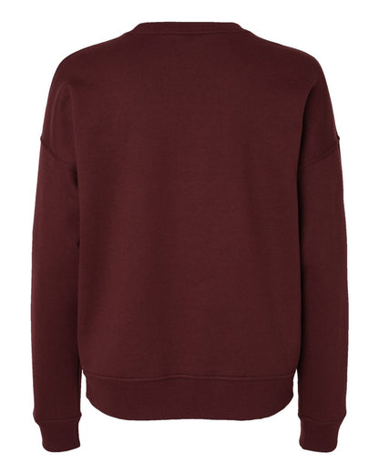 Rear View of Maroon Powerblend® Women's Crewneck Sweatshirt - S650