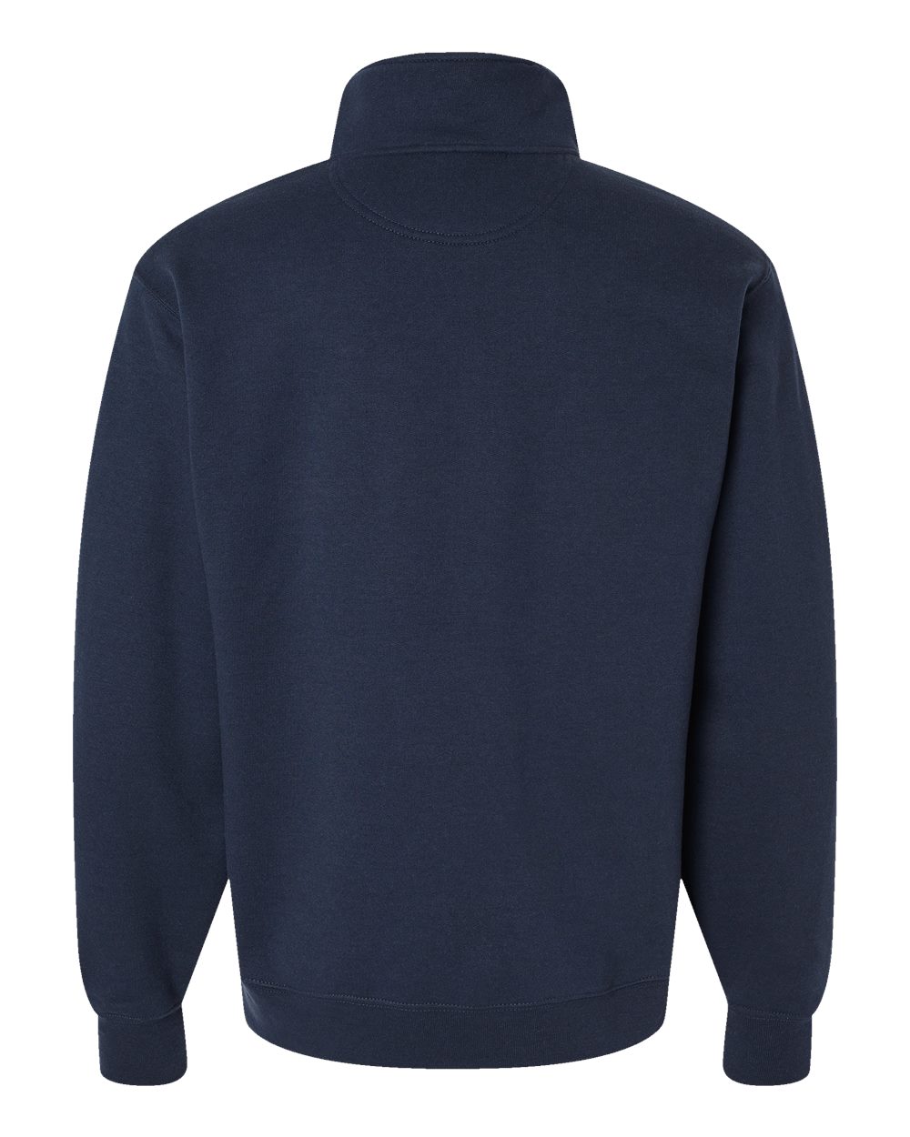 Rear View of Navy Powerblend® Quarter-Zip Pullover - S450