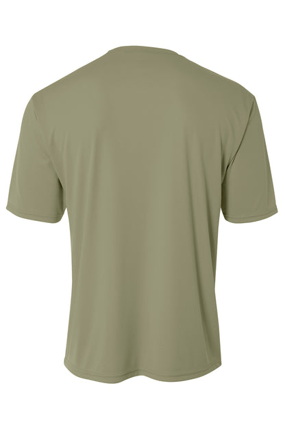 Rear View of Olive A4 Cooling Performance Short Sleeve Tee A4N3142