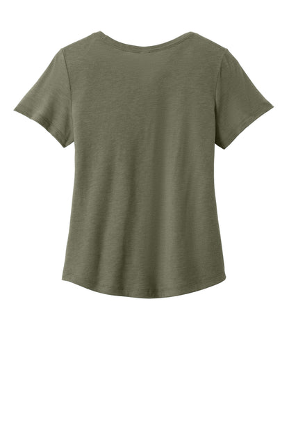 Rear View of OliveYouGn Allmade Women's Relaxed Tri-Blend Scoop Neck Tee AL2015