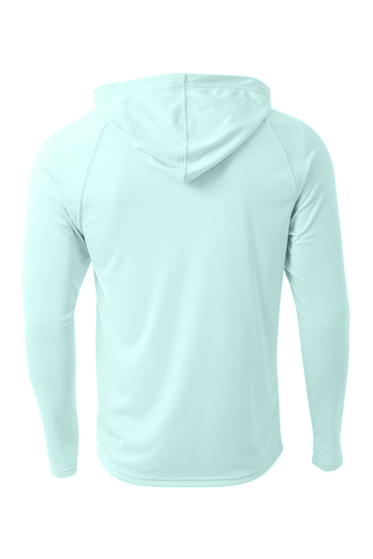 Rear View of PastelMint A4 Cooling Performance Long Sleeve Hooded Tee A4N3409