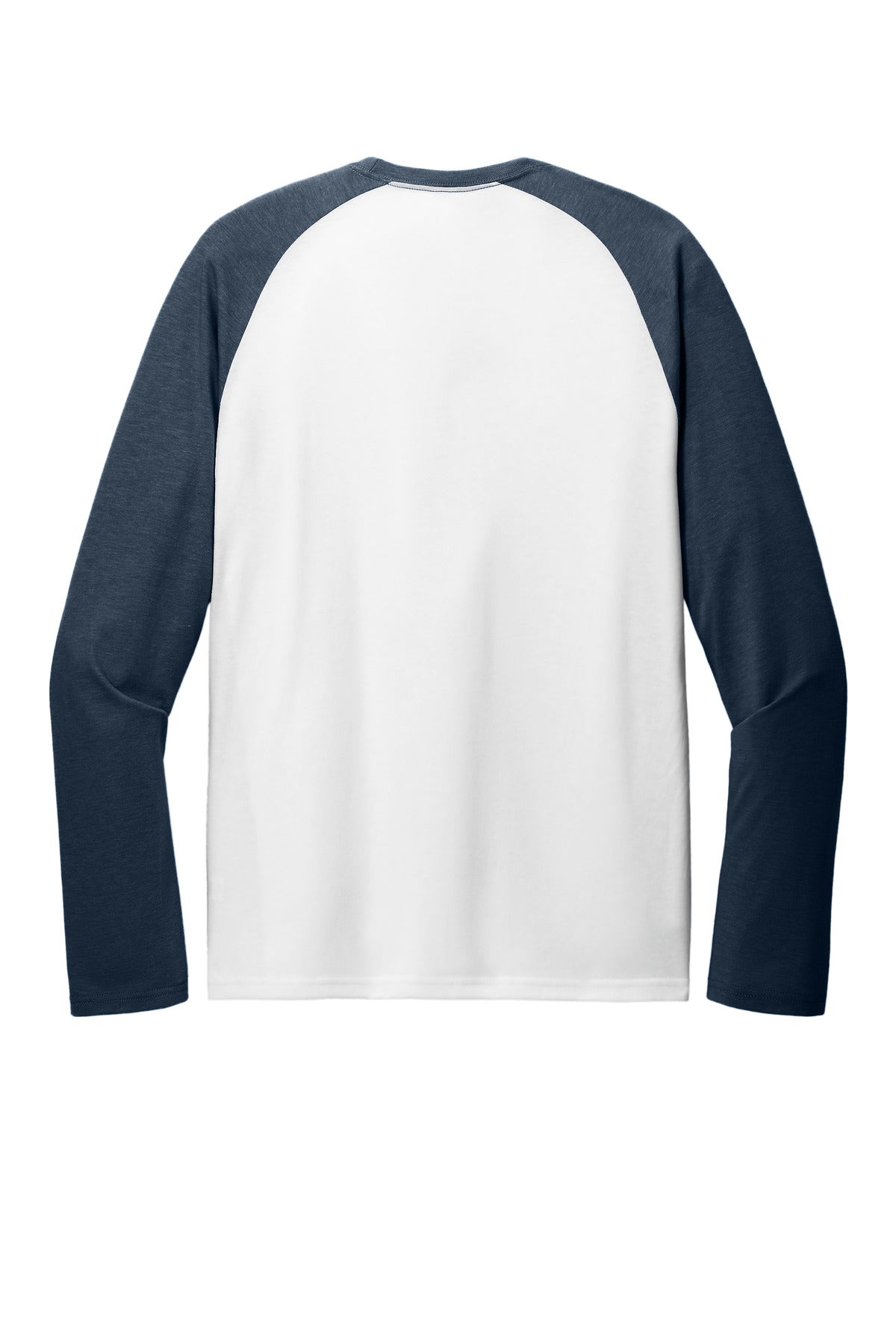 Rear View of RblBl/BtWh Allmade Unisex Tri-Blend Long Sleeve Colorblock Raglan AL6009