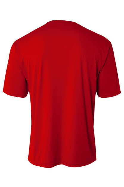 Rear View of Scarlet A4 Cooling Performance Short Sleeve Tee A4N3142