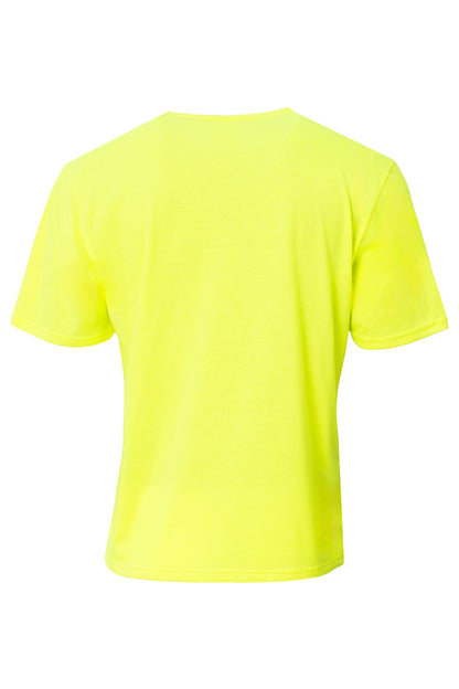 Rear View of SftyYellow A4 Softek Short Sleeve Tee A4N3013