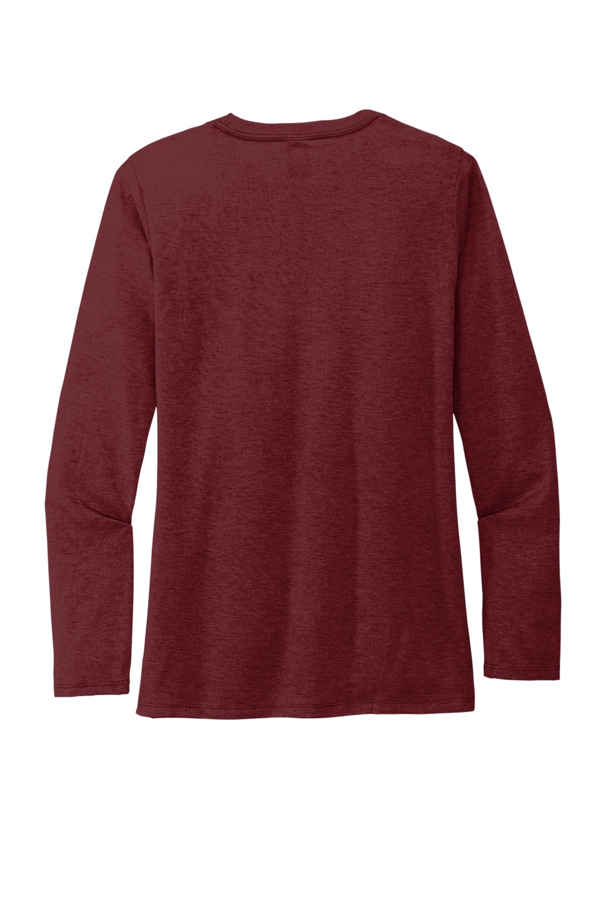 Rear View of Vino Red Allmade Women's Tri-Blend Long Sleeve Tee AL6008