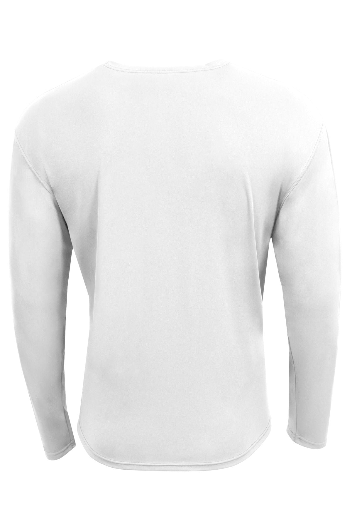 Rear View of White A4 AirFlex Long Sleeve Tee A4N3532