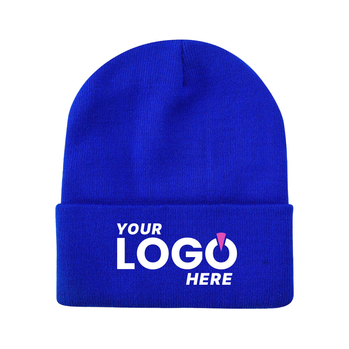 Custom Embroidered Unbranded Long Knit Beanie with Logo