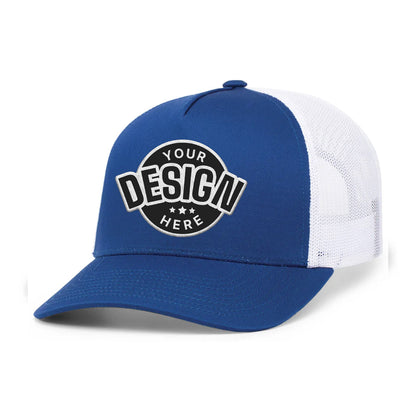 Custom Embroidered Pacific Headwear 105C 5-Panel Trucker Hat Snapback Cap - Flat Embroidery