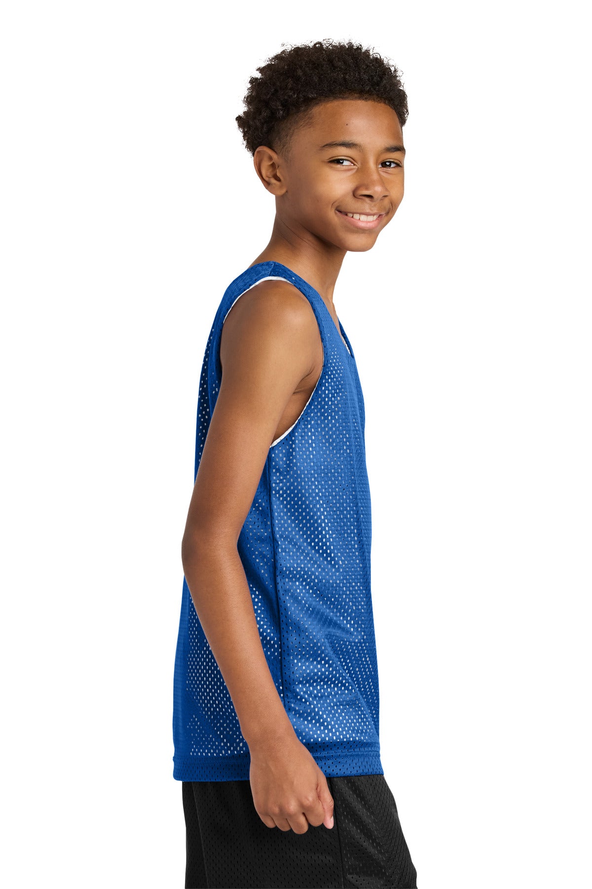Royal/Wht A4 Sprint Youth Reversible Mesh Tank A4N2206