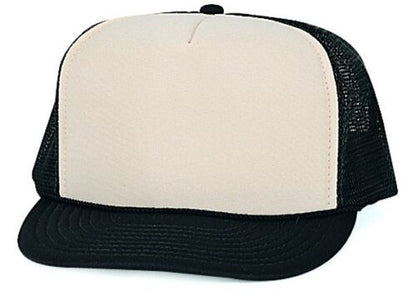 Nissun Classic Trucker Baseball Hats Caps Foam Mesh Blank Solid Two Tone Snapback - Blank