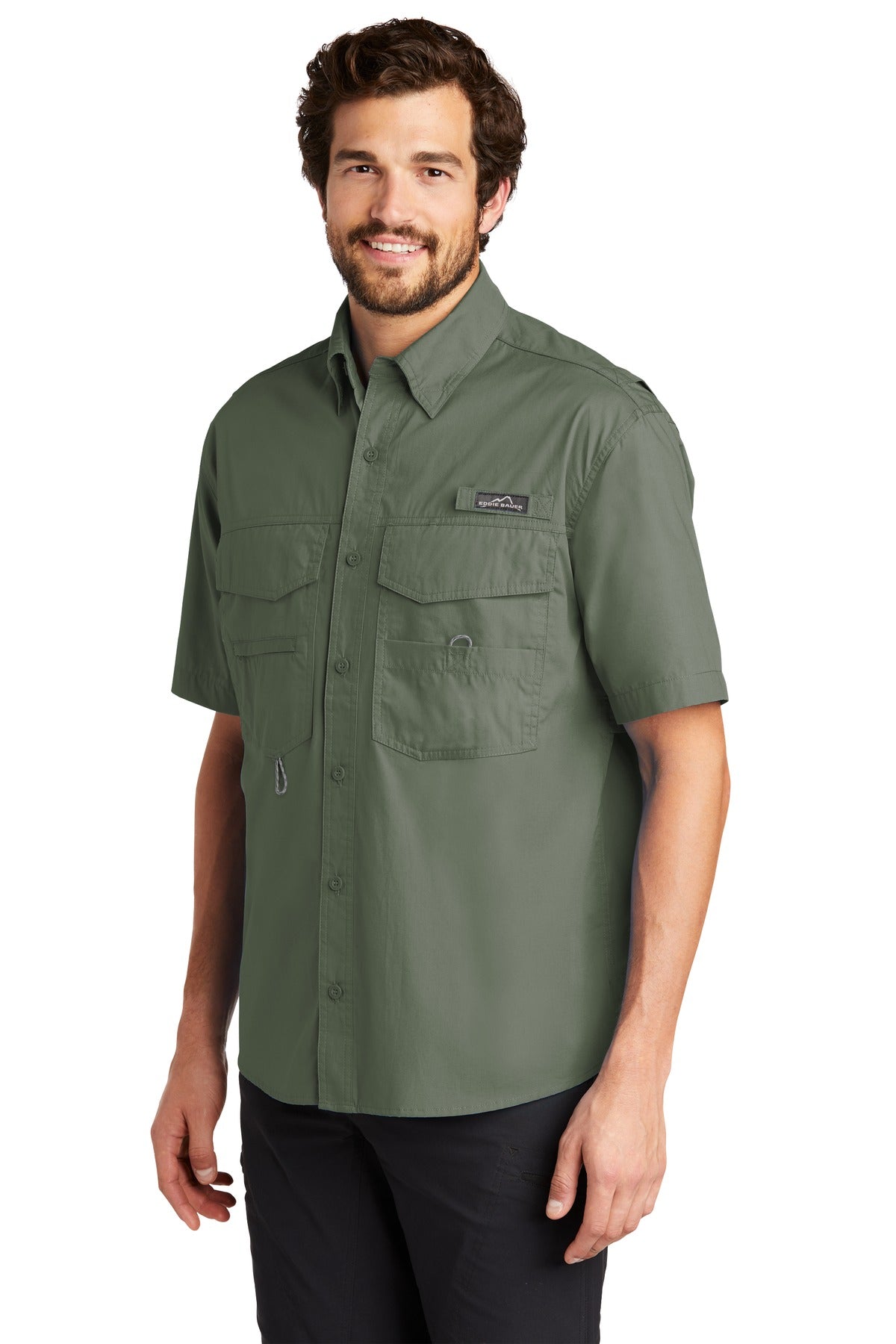 Seagrass Green Eddie Bauer - Short Sleeve Fishing Shirt. EB608