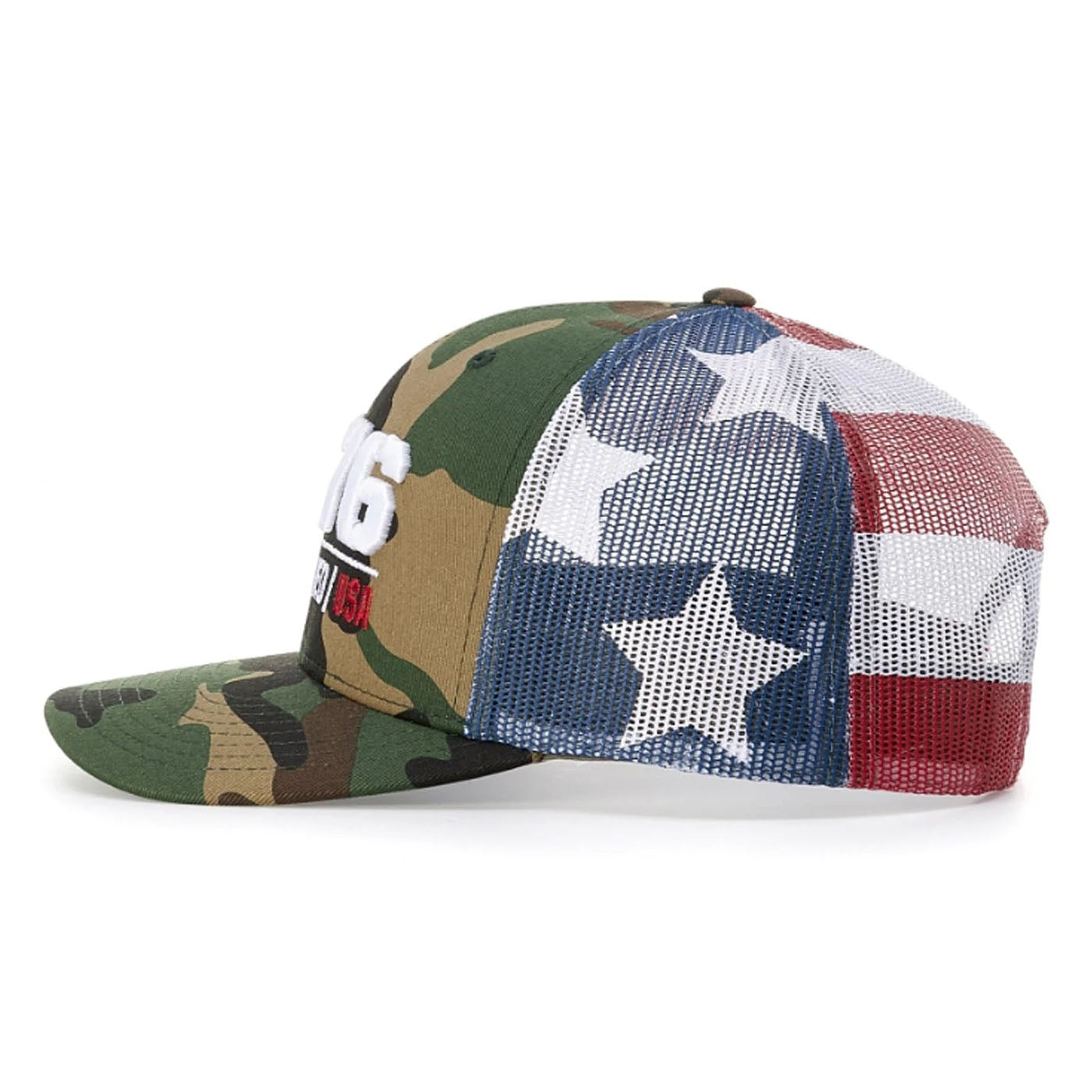 Printed Mesh Richardson 112pm Stars And Stripes Custom Embroidered