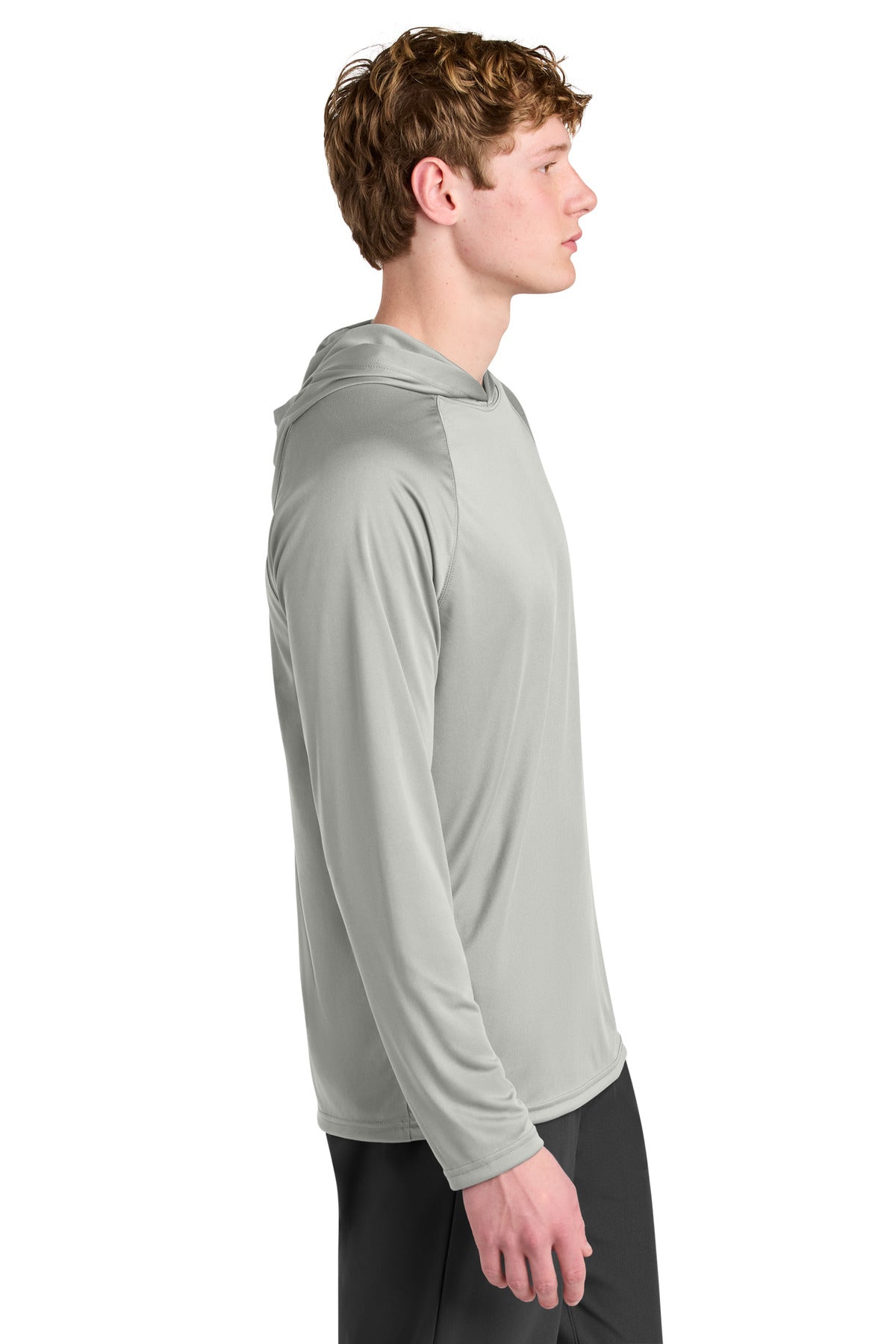Silver A4 Cooling Performance Long Sleeve Hooded Tee A4N3409