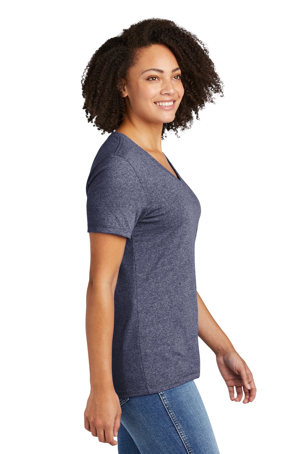 SlvgdNvyHt Allmade Women's Recycled Blend V-Neck Tee AL2303