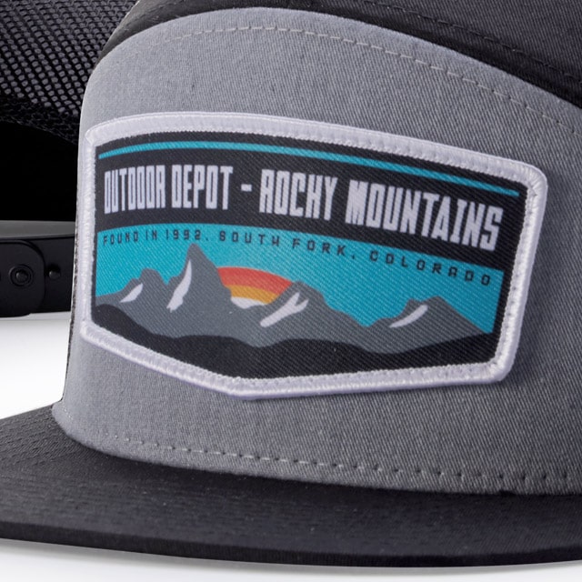 Cap with "OUTDOOR DEPOT - ROCKY MOUNTAINS" patch, South Fork, Colorado, noted