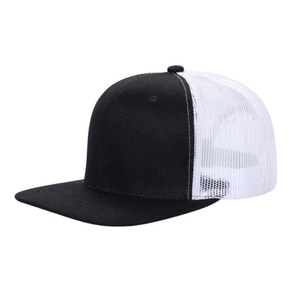Unbranded 6-Panel Trucker Hat, Blank Flat Bill Mesh Cap