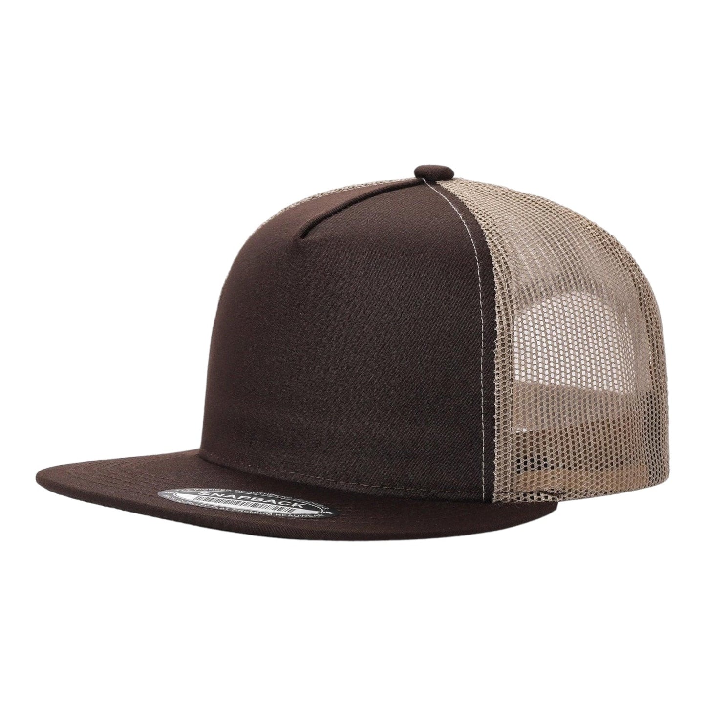 Unbranded 5 Panel Flat Bill Trucker Hat, Blank 5 Panel Mesh Back Cap