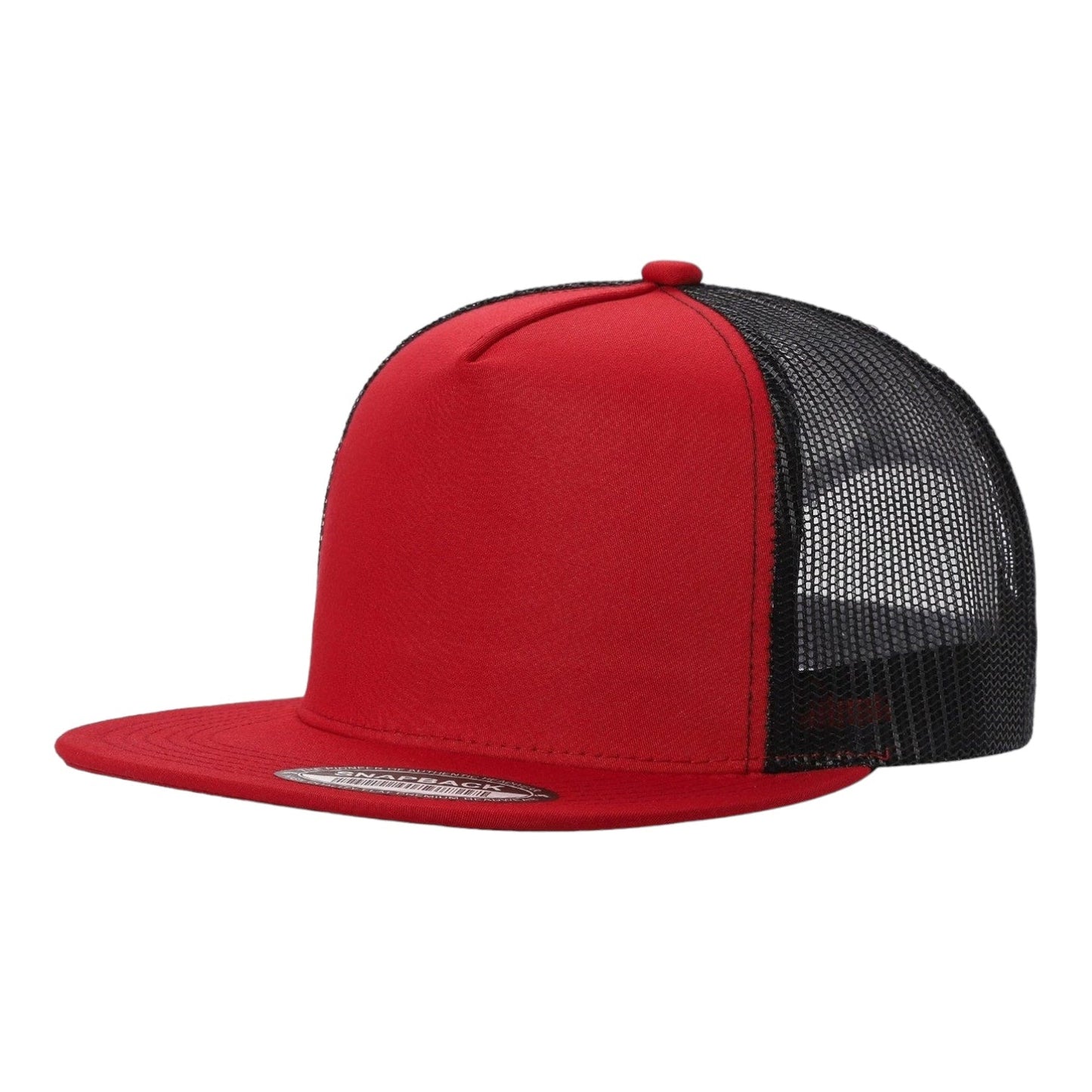 Unbranded 5 Panel Flat Bill Trucker Hat, Blank 5 Panel Mesh Back Cap
