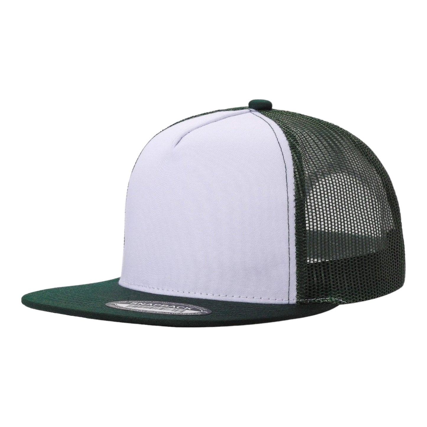 Unbranded 5 Panel Flat Bill Trucker Hat, Blank 5 Panel Mesh Back Cap
