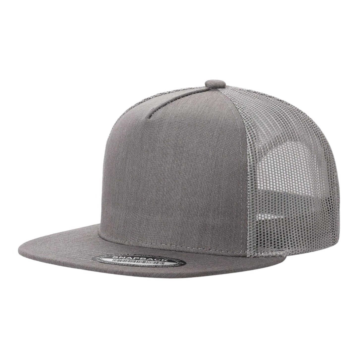 Unbranded 5 Panel Flat Bill Trucker Hat, Blank 5 Panel Mesh Back Cap