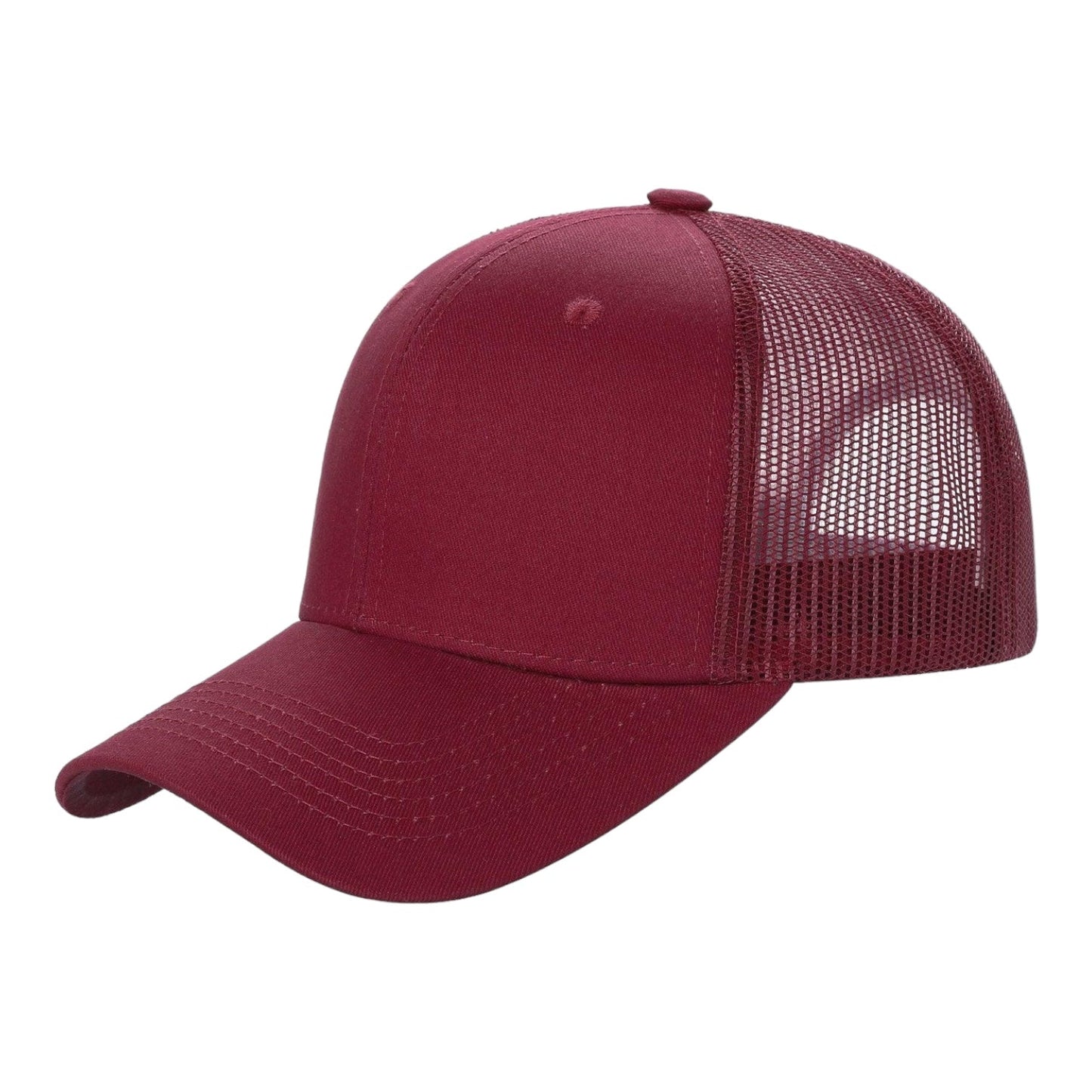 Unbranded 6-Panel Curve Trucker Hat, Blank Mesh Back Cap