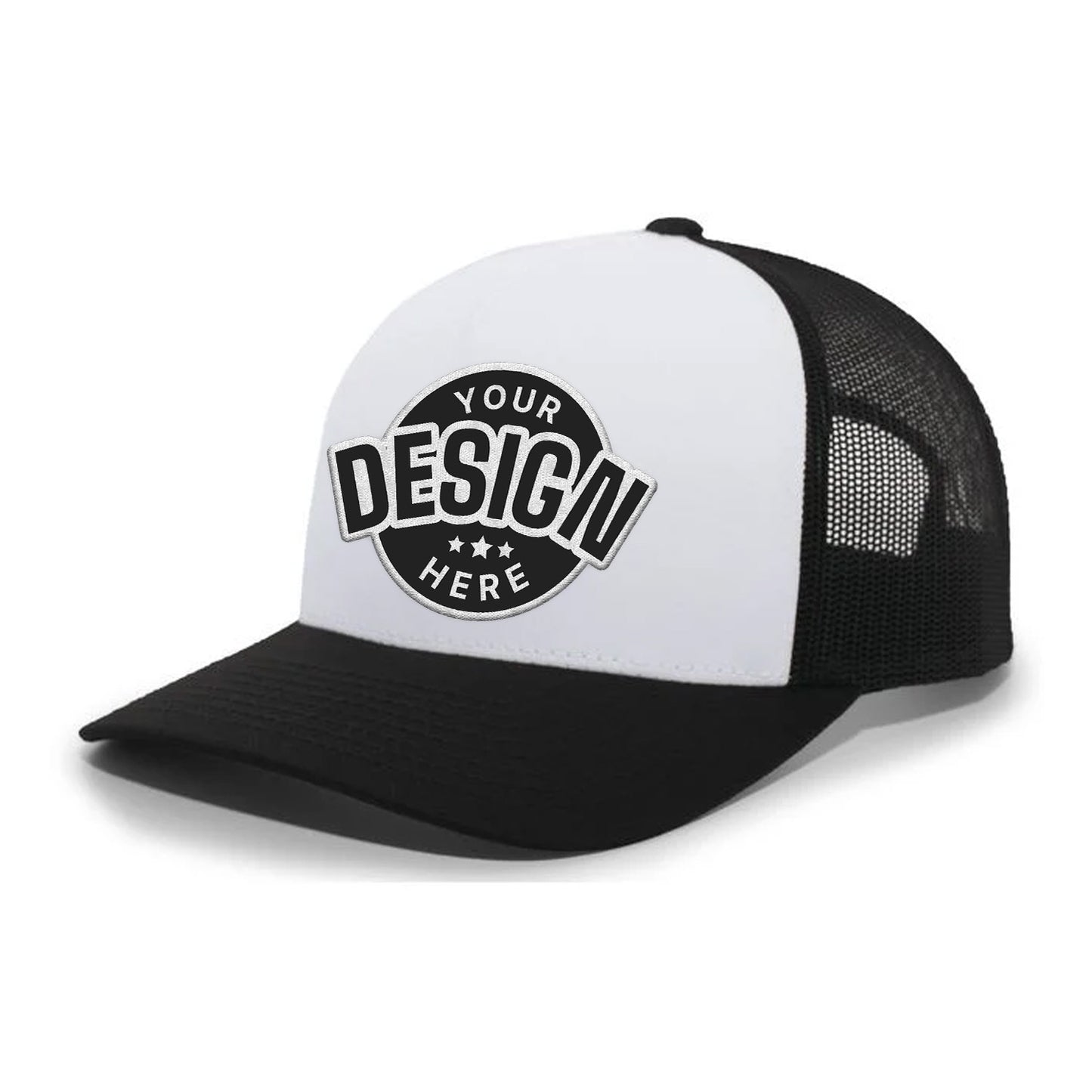 Custom Embroidered Pacific Headwear 105C 5-Panel Trucker Hat Snapback Cap - Flat Embroidery