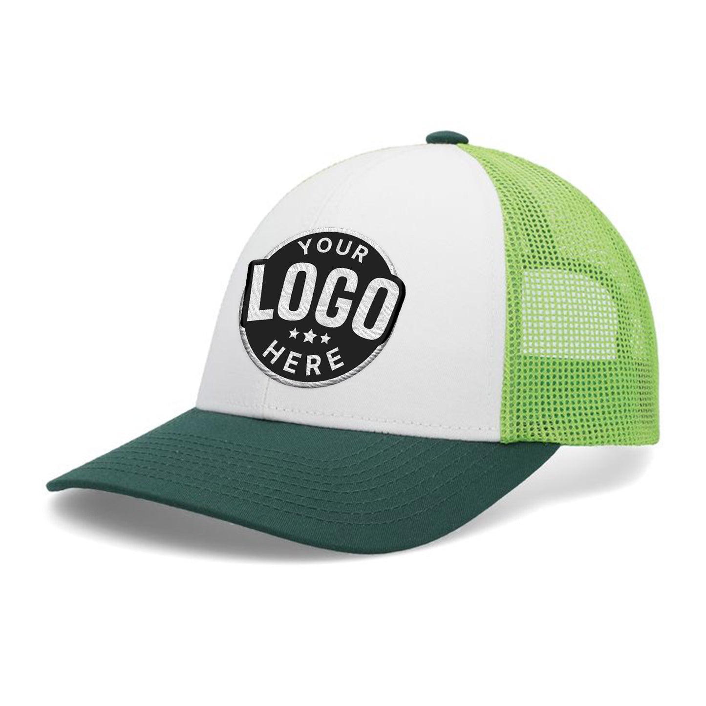 Custom Embroidered Pacific Headwear P114 Low-Pro Trucker Cap - Flat Embroidery