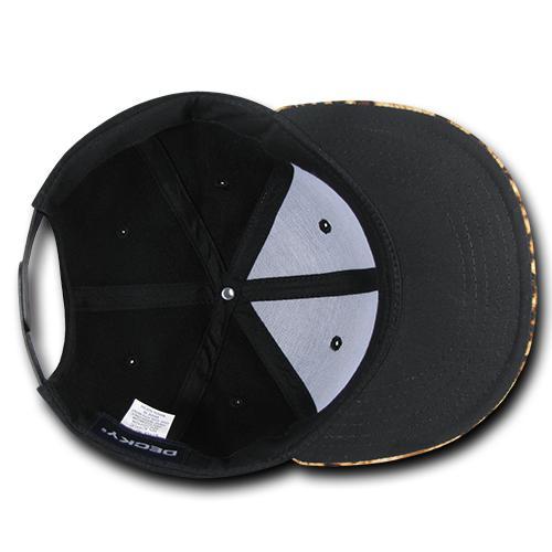 Wholesale Bulk Animal Pattern Snapback Flat Bill Hats - Decky 987 - Black/Leopard1