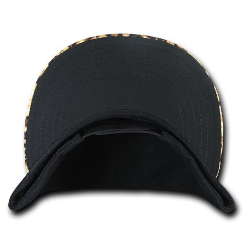 Wholesale Bulk Animal Pattern Snapback Flat Bill Hats - Decky 987 - Black/Leopard1