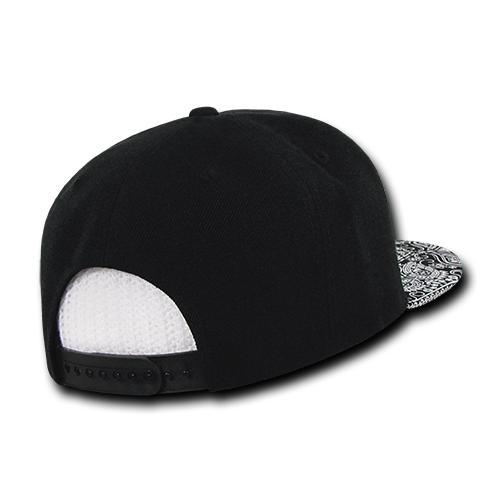 Decky 1093 Bandanna Bill Snapback Hat, 6 Panel Paisley Flat Bill