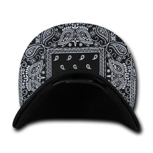 Decky 1093 Bandanna Bill Snapback Hat, 6 Panel Paisley Flat Bill