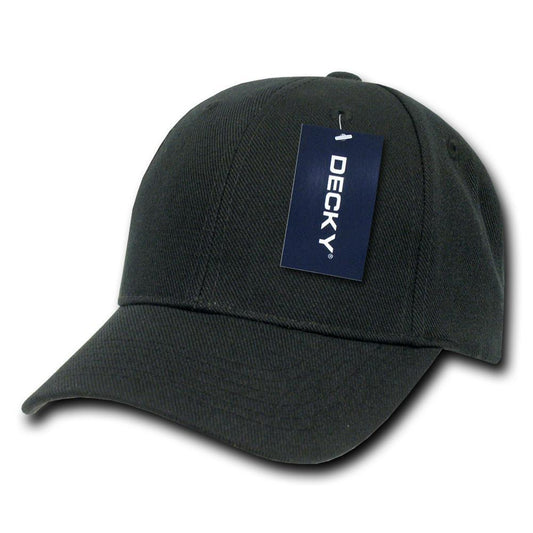 Wholesale Bulk Blank Kids' Youth Baseball Hats - Decky 7001 - Black