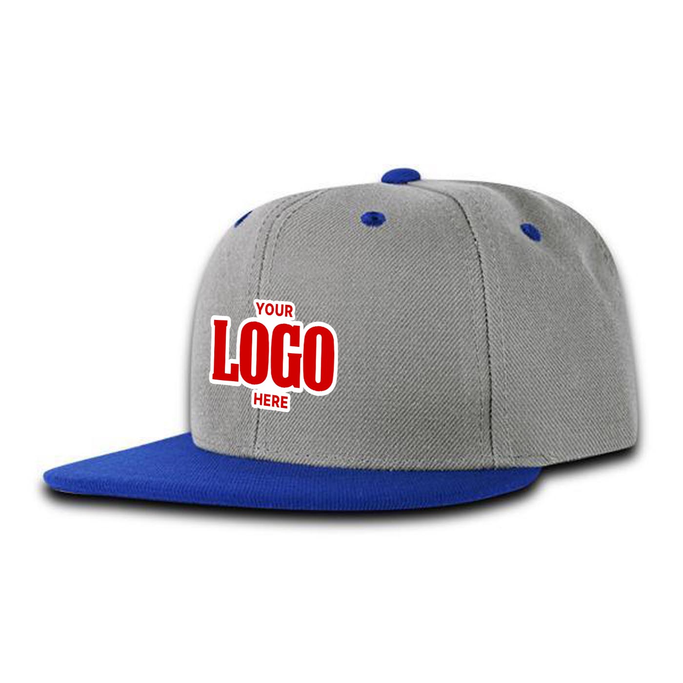 Custom Embroidered Decky 7011 - Youth 6 Panel High Profile Structured Snapback, Kids Flat Bill Hat