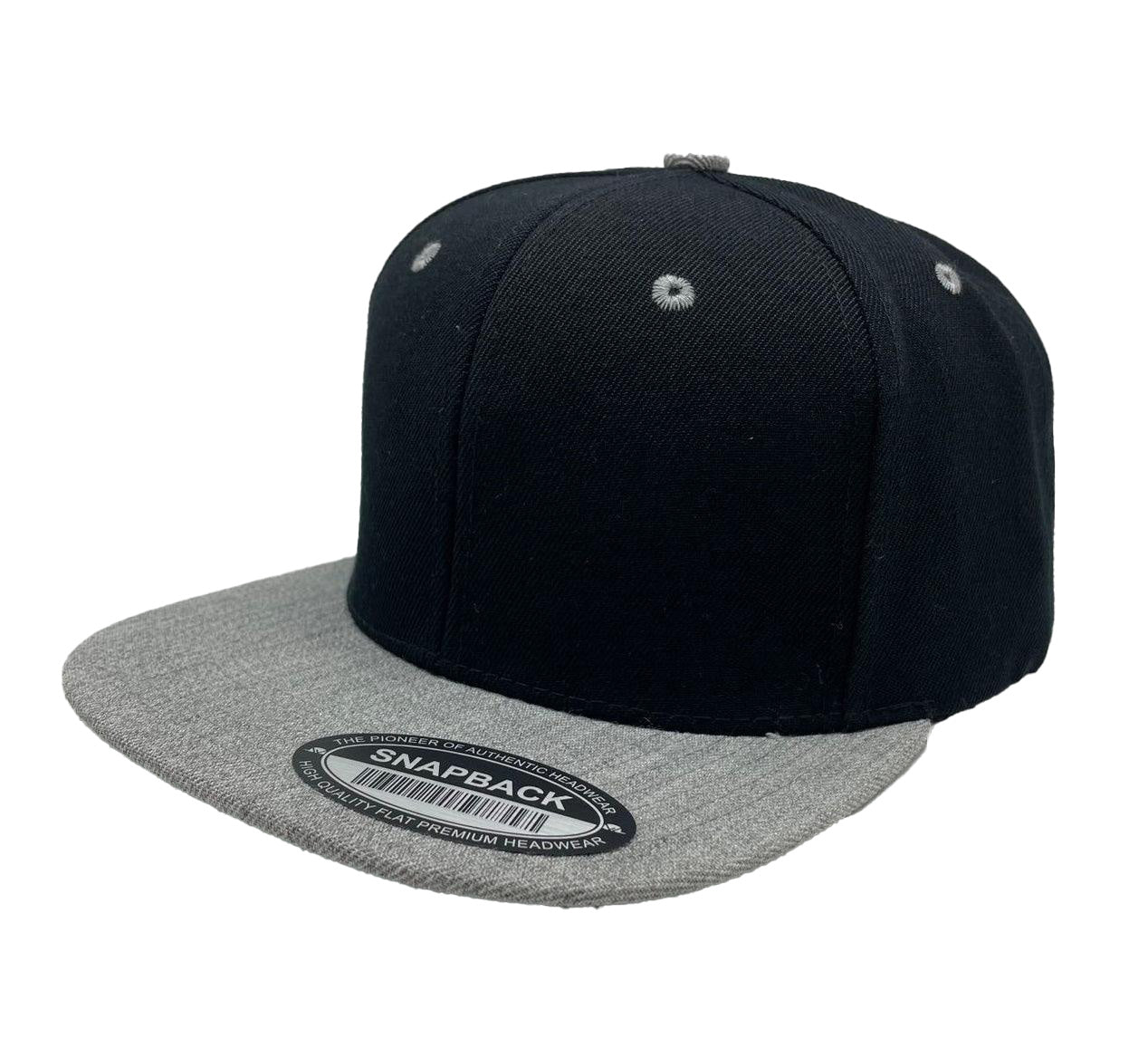 Unbranded Wool Snapback Hat, Blank Flat Bill Cap