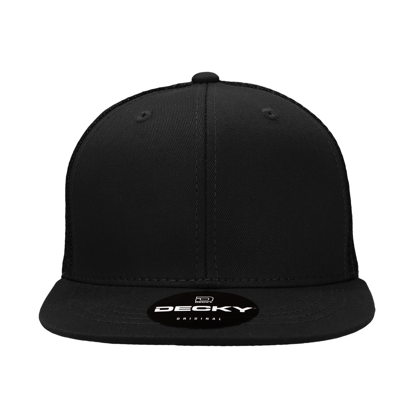 Custom Embroidered Decky 1052 - 6 Panel Trucker Hat, Flat Bill Snapback
