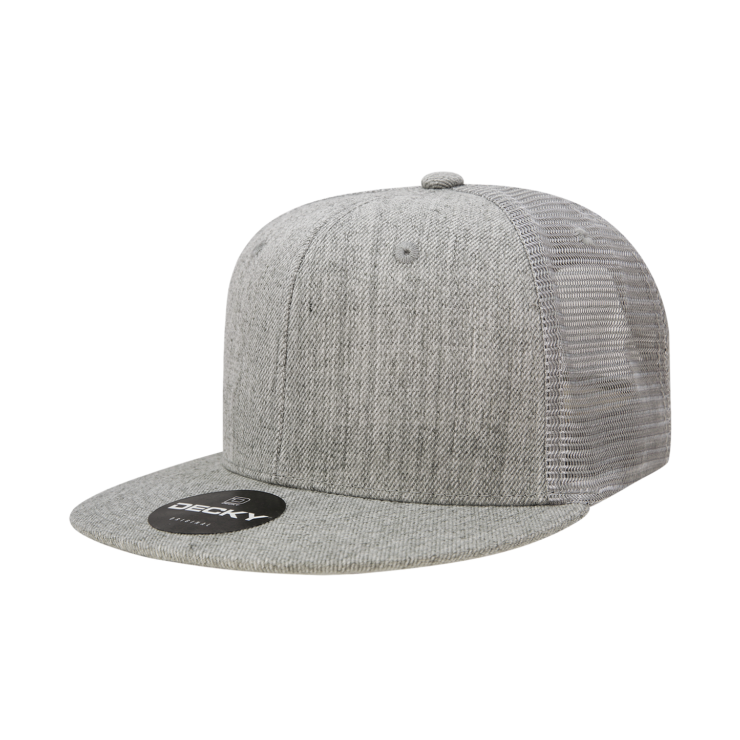 Custom Embroidered Decky 1052 - 6 Panel Trucker Hat, Flat Bill Snapback