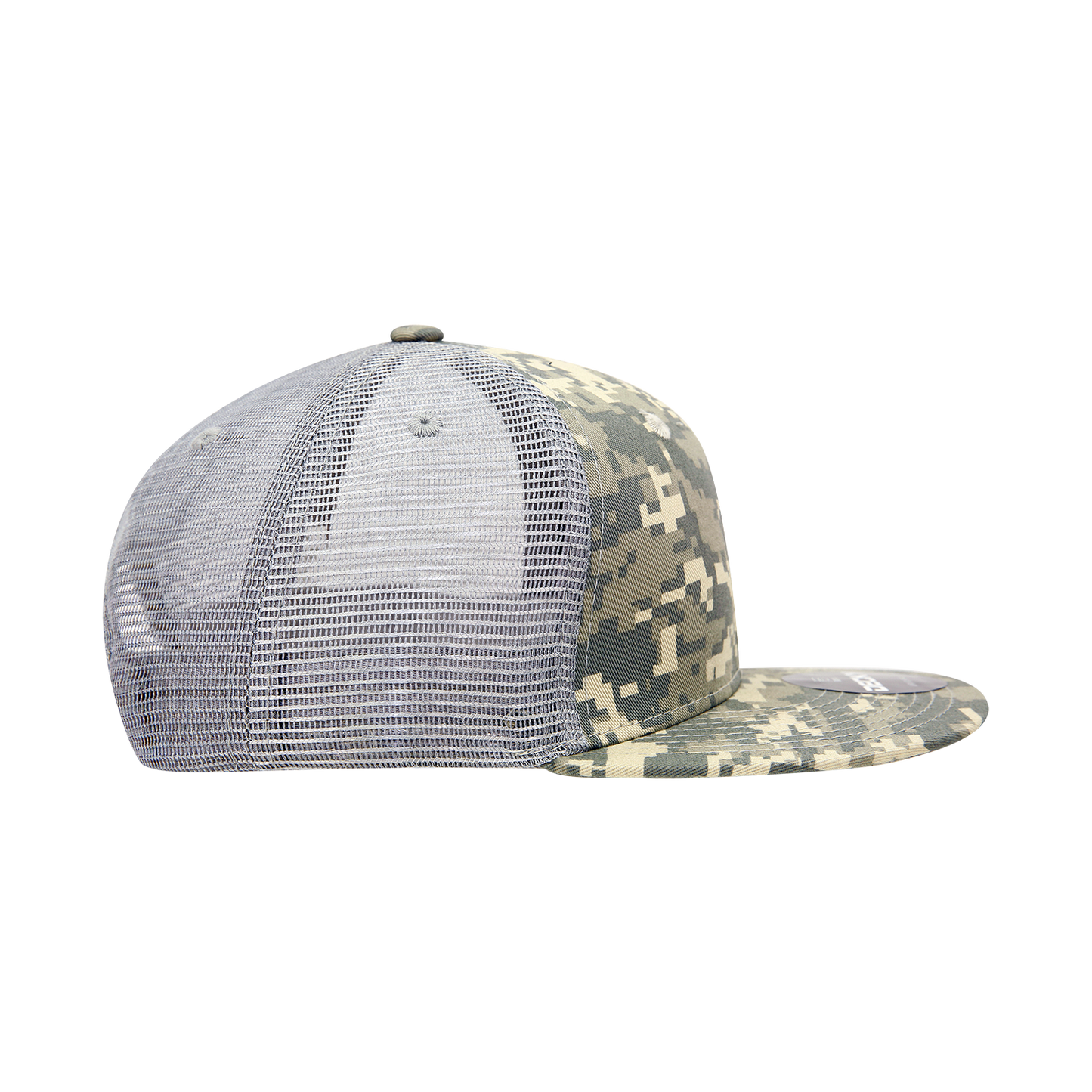 Custom Embroidered Decky 1055 - Camo Flat Bill Trucker Hat, Camouflage 6 Panel Trucker Cap