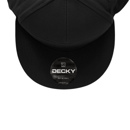 Custom Embroidered Decky 1098 - 7 Panel Flat Bill Hat, Snapback, 7 Panel High Profile Structured Cap