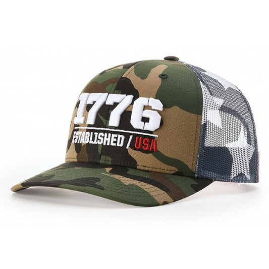 Richardson 112PM Printed Mesh Back Trucker Cap Snapback Hat - Blank