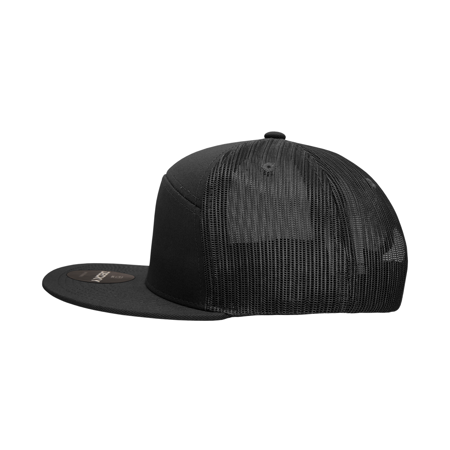 Custom Embroidered Decky 1133 - 7 Panel Trucker Flat Bill Snapback Hat